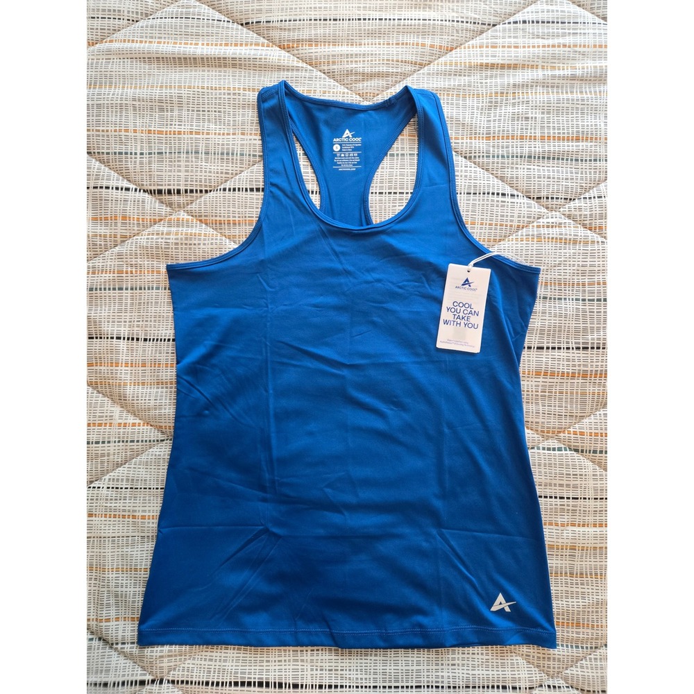 Arctic Cool Womens Racerback Tank Top Blue Hydrofreeze X Cooling Activewear S